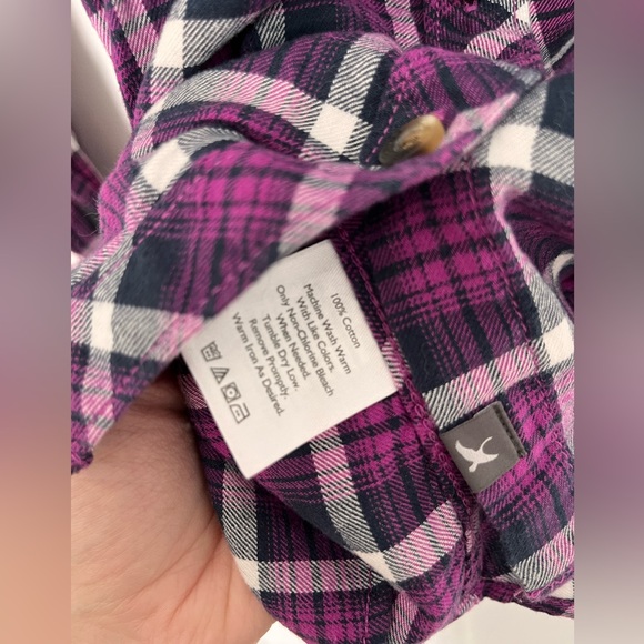 Eddie Bauer plaid button-up shirt - extra small - purple/pink - Picture 7 of 7